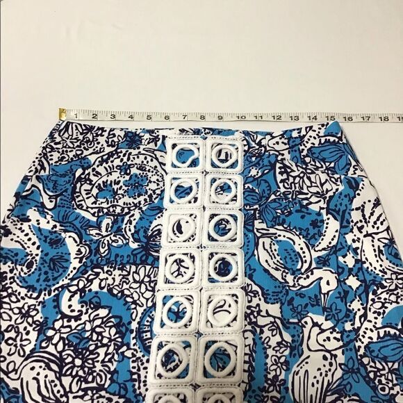 Lily Pulitzer Blue Skort Marigold Crochet Trim Size 6 - Picture 9 of 10